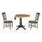 International Concepts Round Round 42 in. Dual Drop Leaf Dining Table with 2 Splatback Chairs in Hickory/Washed Coal, Wood K45-42DPT-27B-C10-2 - alternate 8
